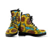 Blue Sunflower Print Men's Boots-grizzshop