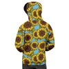 Blue Sunflower Print Men's Hoodie-grizzshop