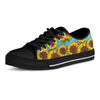 Blue Sunflower Print Men's Low Top Shoes-grizzshop