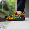 Blue Sunflower Print Men's Sneakers-grizzshop