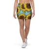 Blue Sunflower Print Mini Skirt-grizzshop