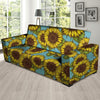 Blue Sunflower Print Sofa Cover-grizzshop