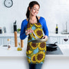 Blue Sunflower Print Women's Apron-grizzshop