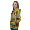 Blue Sunflower Print Women's Hoodie-grizzshop