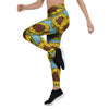 Blue Sunflower Print Women's Leggings-grizzshop