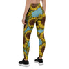 Blue Sunflower Print Women's Leggings-grizzshop