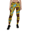 Blue Sunflower Print Women's Leggings-grizzshop