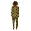 Blue Sunflower Print Women's Pajamas-grizzshop