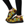 Blue Sunflower Print Women's Sneakers-grizzshop