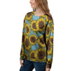 Blue Sunflower Print Women's Sweatshirt-grizzshop