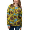 Blue Sunflower Print Women's Sweatshirt-grizzshop