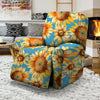 Blue Sunflower Recliner Cover-grizzshop