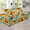 Blue Sunflower Sofa Cover-grizzshop