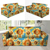 Blue Sunflower Sofa Cover-grizzshop