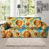 Blue Sunflower Sofa Cover-grizzshop