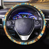 Blue Sunflower Steering Wheel Cover-grizzshop