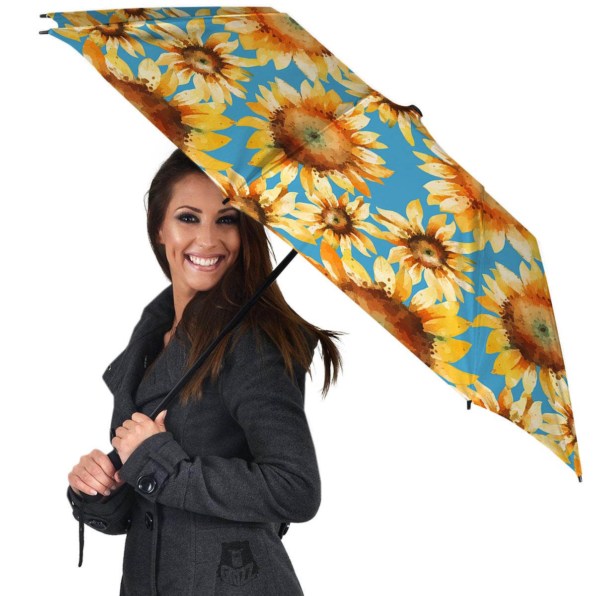 Blue Sunflower Umbrella-grizzshop