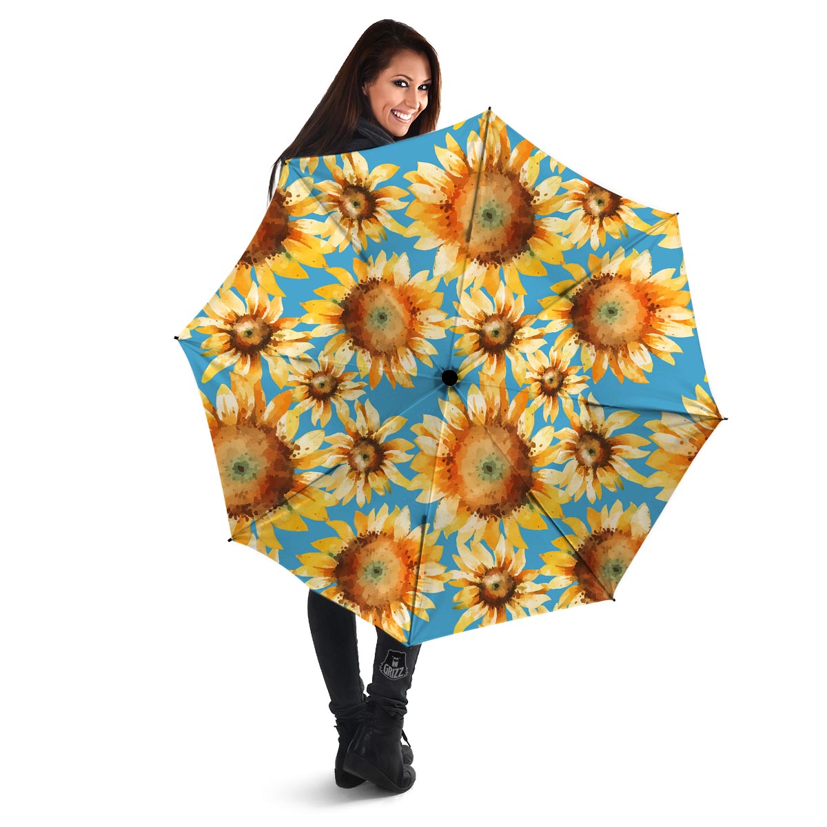 Blue Sunflower Umbrella-grizzshop