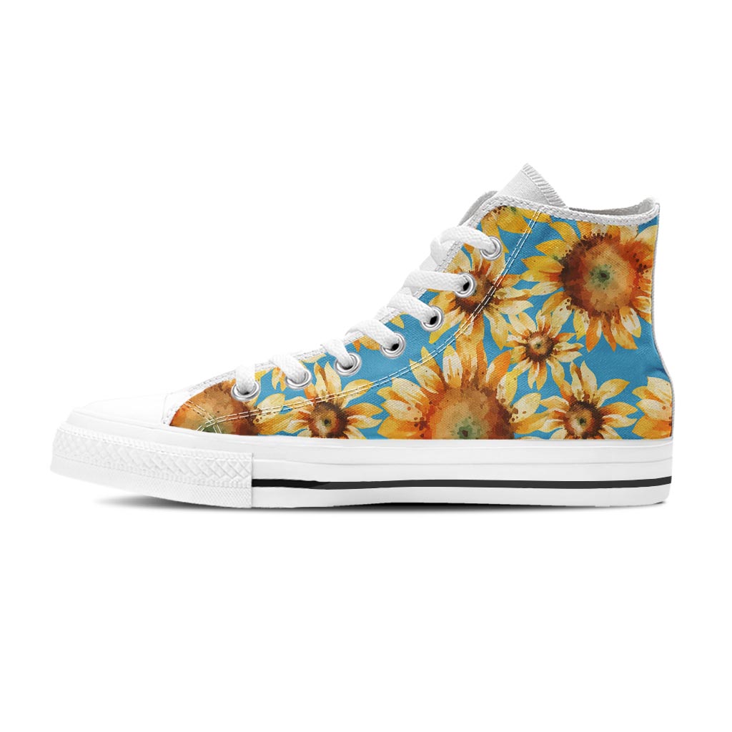 Blue Sunflower Women's High Top Shoes-grizzshop