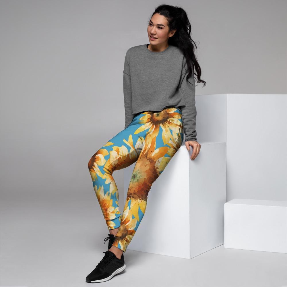 Blue Sunflower Women's Joggers-grizzshop