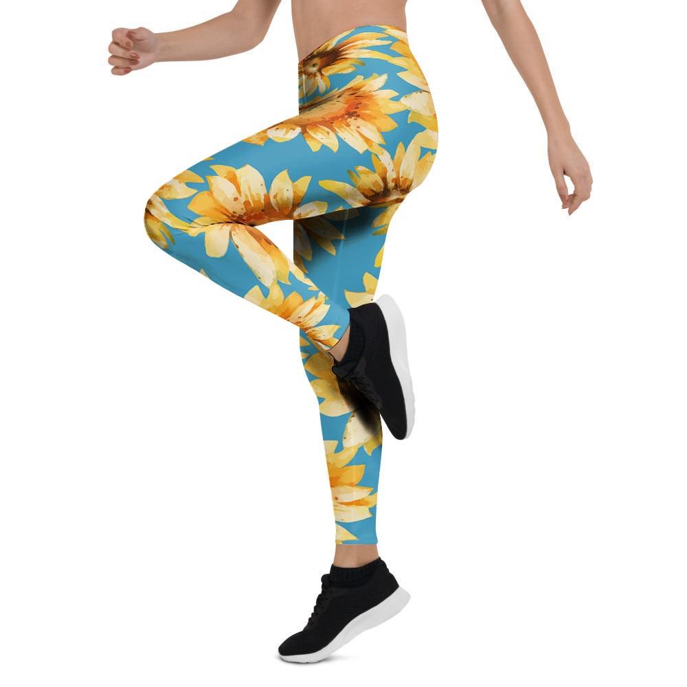 Blue Sunflower Women's Leggings-grizzshop