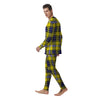 Blue Tartan And Black Yellow Print Pattern Men's Pajamas-grizzshop