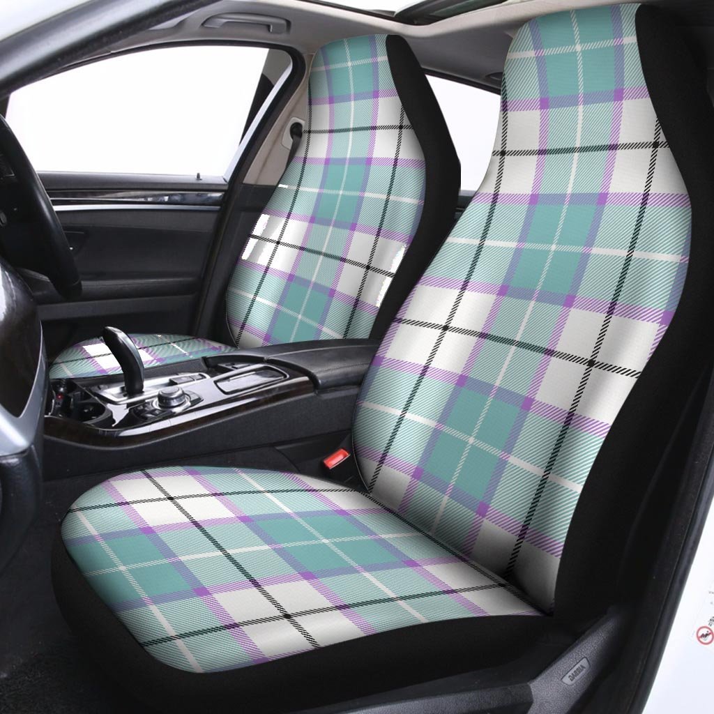 Blue Tartan Plaid Car Seat Covers-grizzshop