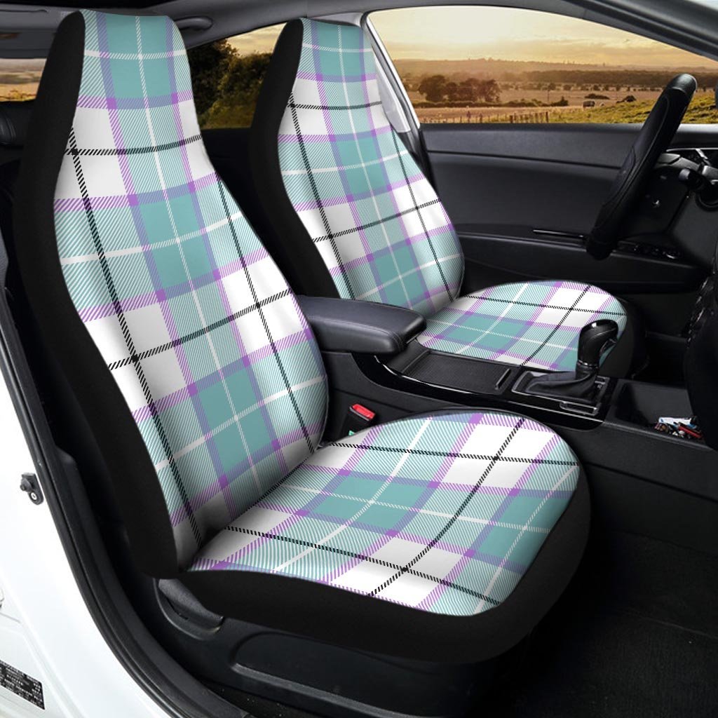 Blue Tartan Plaid Car Seat Covers-grizzshop