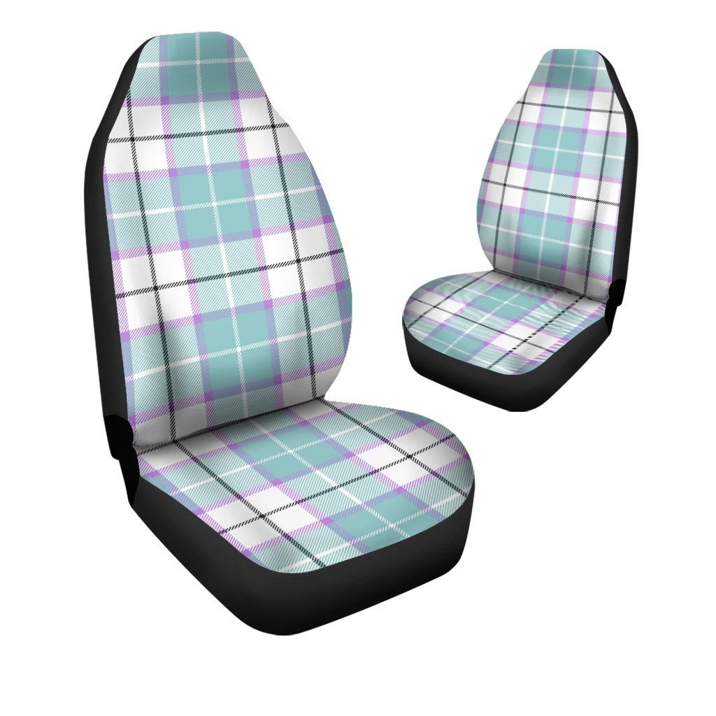 Blue Tartan Plaid Car Seat Covers-grizzshop