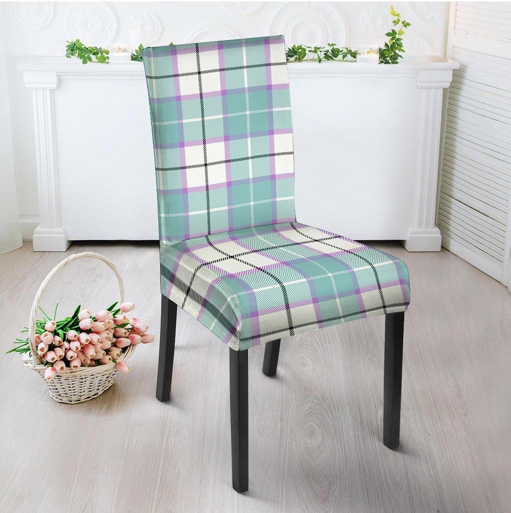 Blue Tartan Plaid Chair Cover-grizzshop