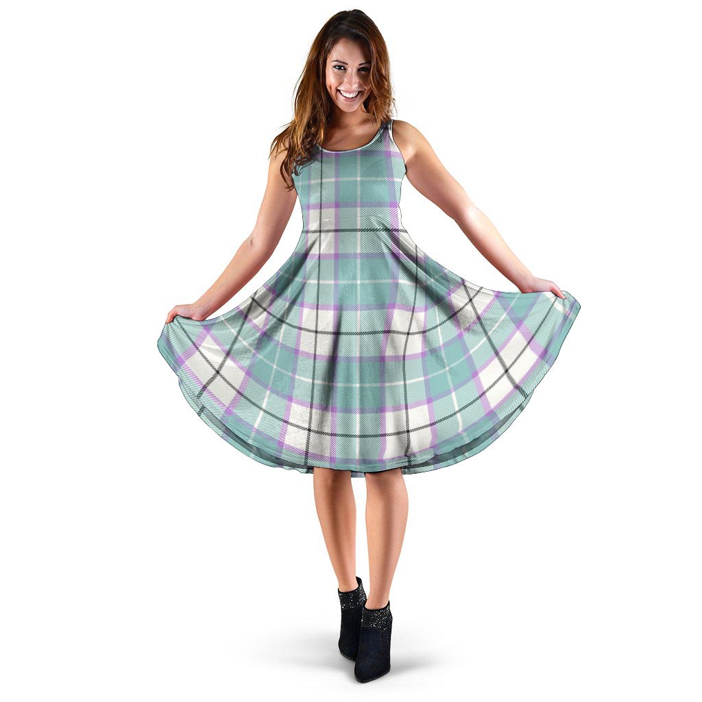 Blue Tartan Plaid Dress-grizzshop