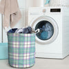 Blue Tartan Plaid Laundry Basket-grizzshop