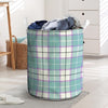 Blue Tartan Plaid Laundry Basket-grizzshop