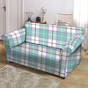 Blue Tartan Plaid Loveseat Cover-grizzshop