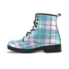 Blue Tartan Plaid Men's Boots-grizzshop