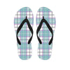 Blue Tartan Plaid Men's Flip Flops-grizzshop