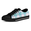 Blue Tartan Plaid Men's Low Top Shoes-grizzshop