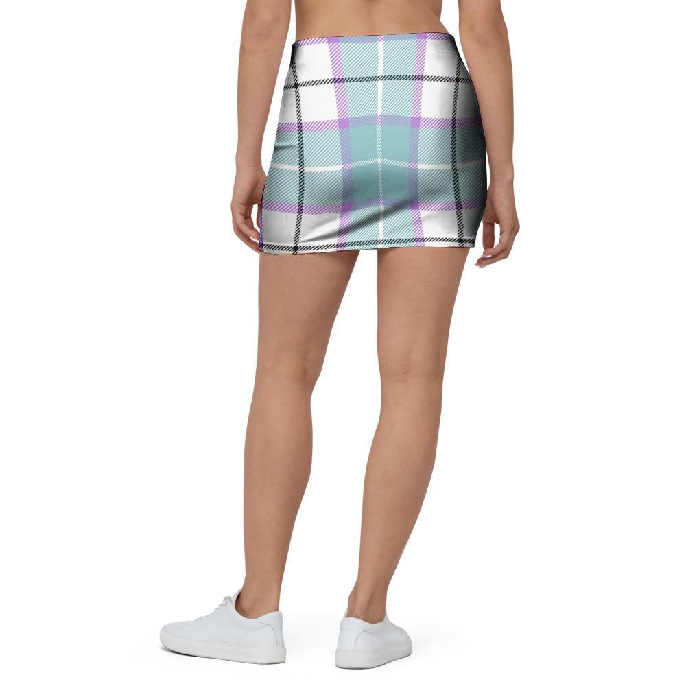 Blue Tartan Plaid Mini Skirt-grizzshop
