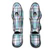 Blue Tartan Plaid Muay Thai Shin Guard-grizzshop