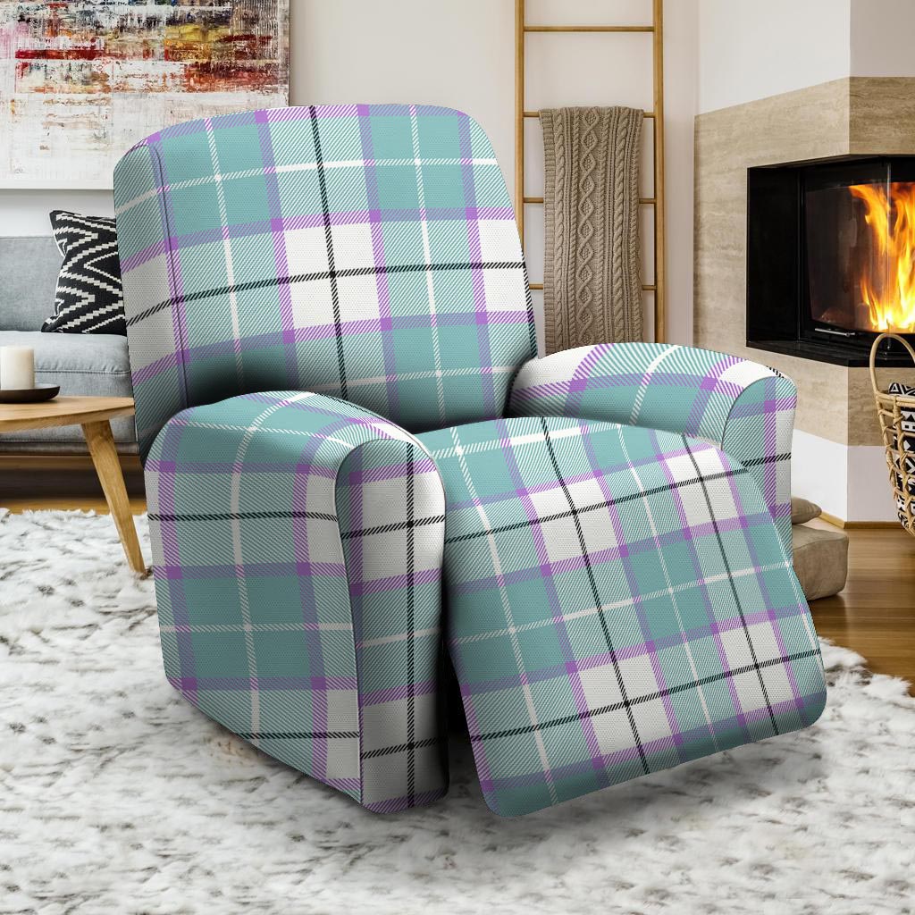 Blue Tartan Plaid Recliner Cover-grizzshop