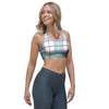 Blue Tartan Plaid Sports Bra-grizzshop