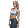 Blue Tartan Plaid Sports Bra-grizzshop