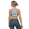 Blue Tartan Plaid Sports Bra-grizzshop