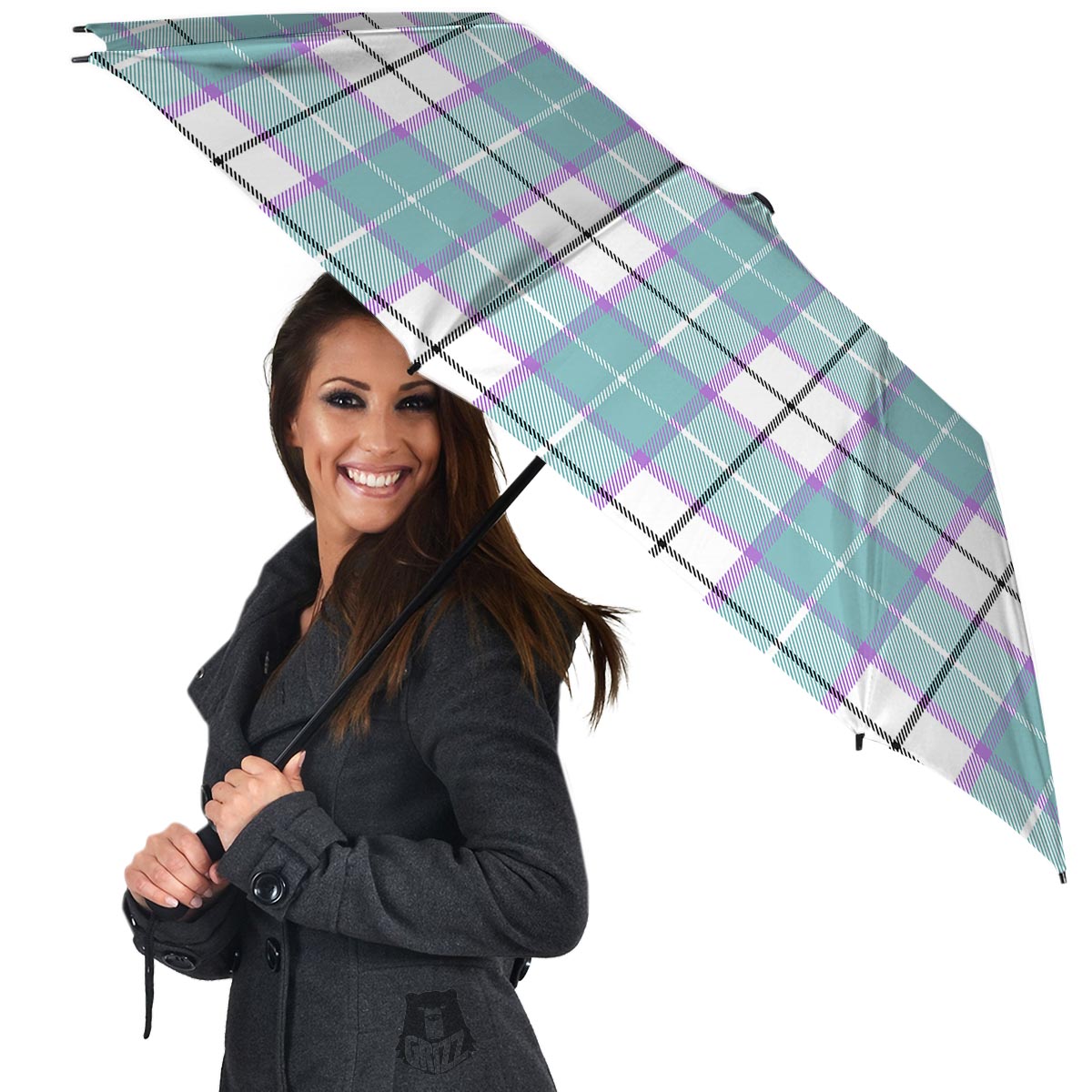 Blue Tartan Plaid Umbrella-grizzshop