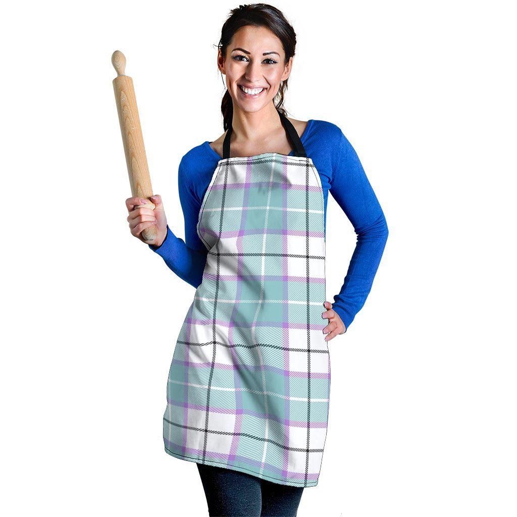 Blue Tartan Plaid Women's Apron-grizzshop