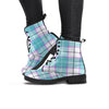 Blue Tartan Plaid Women's Boots-grizzshop