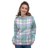 Blue Tartan Plaid Women's Hoodie-grizzshop