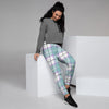 Blue Tartan Plaid Women's Joggers-grizzshop