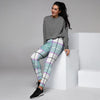 Blue Tartan Plaid Women's Joggers-grizzshop