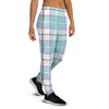 Blue Tartan Plaid Women's Joggers-grizzshop